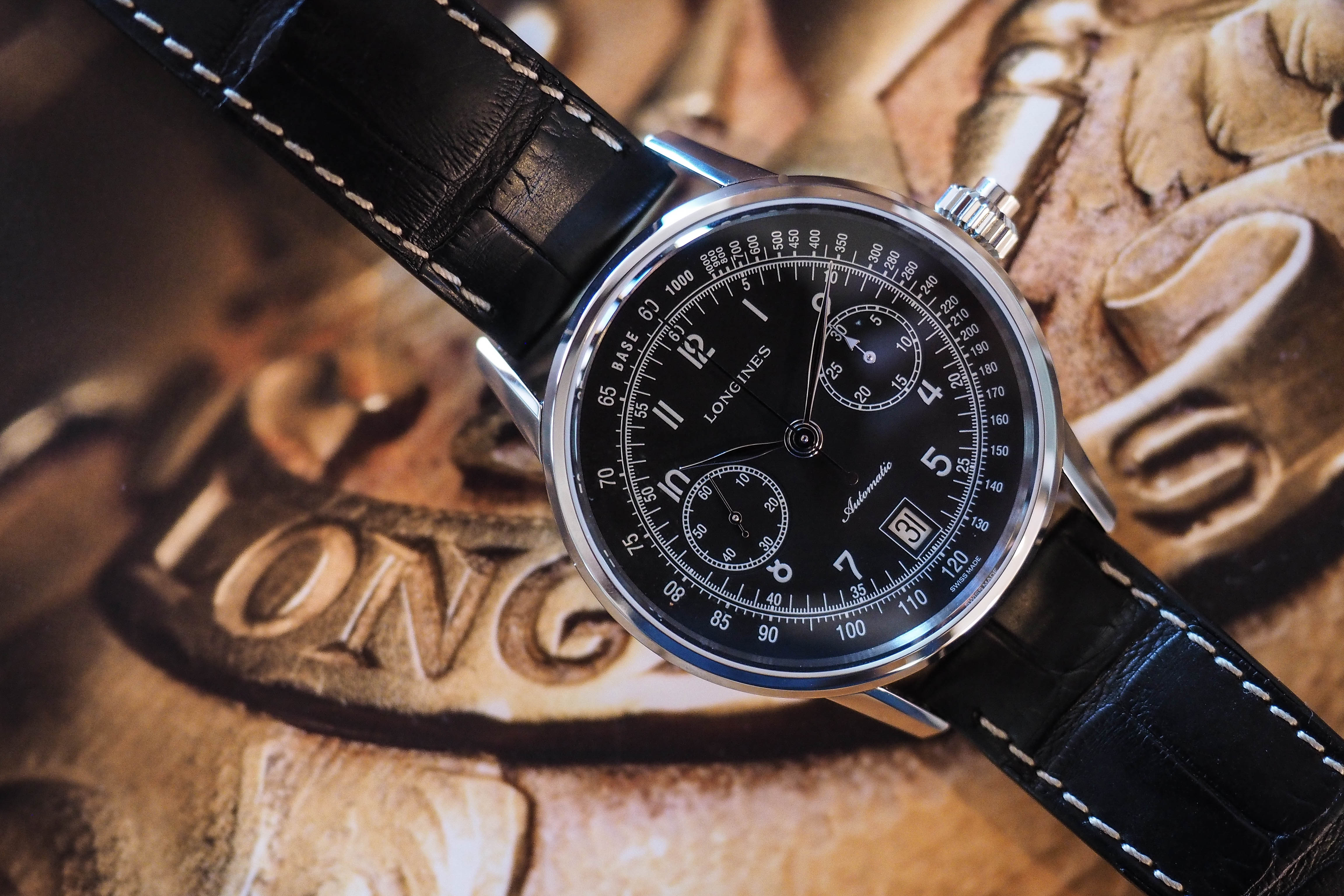 Longines single push online chronograph