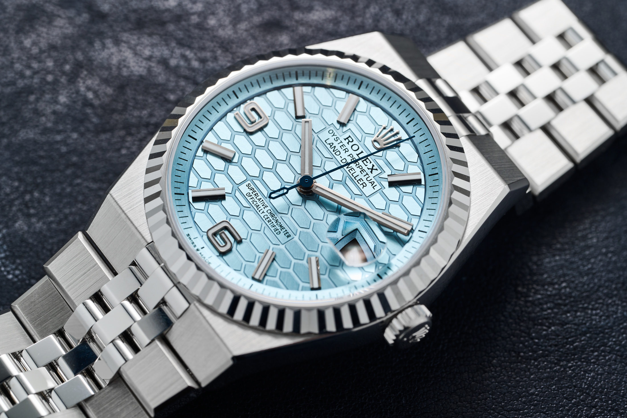 A Rolex Land-Dweller in platinum