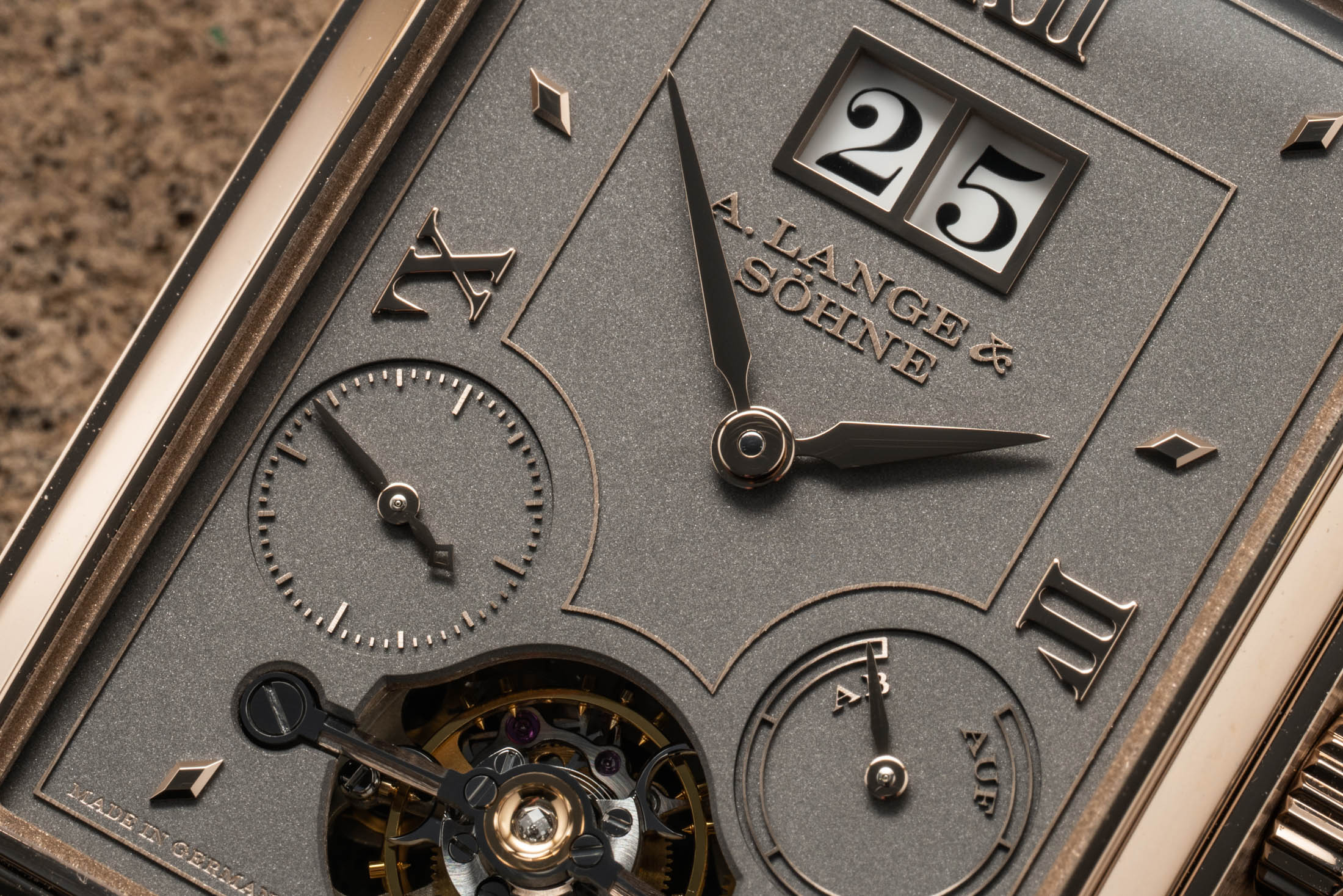 Lange Cabaret Tourbillon Honeygold Dial Closeup