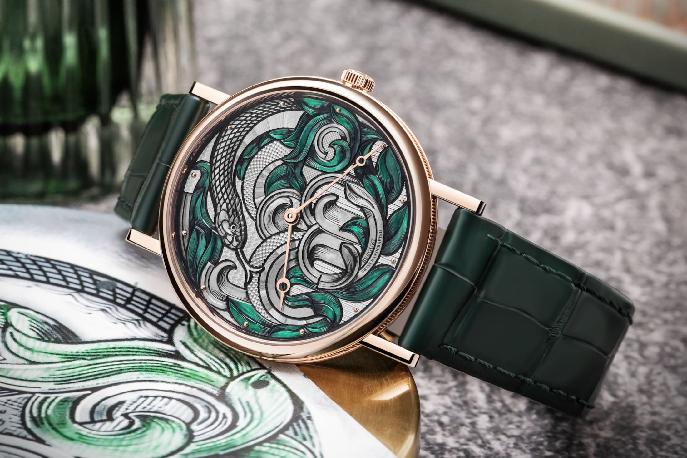 closeup of breguet with illustration