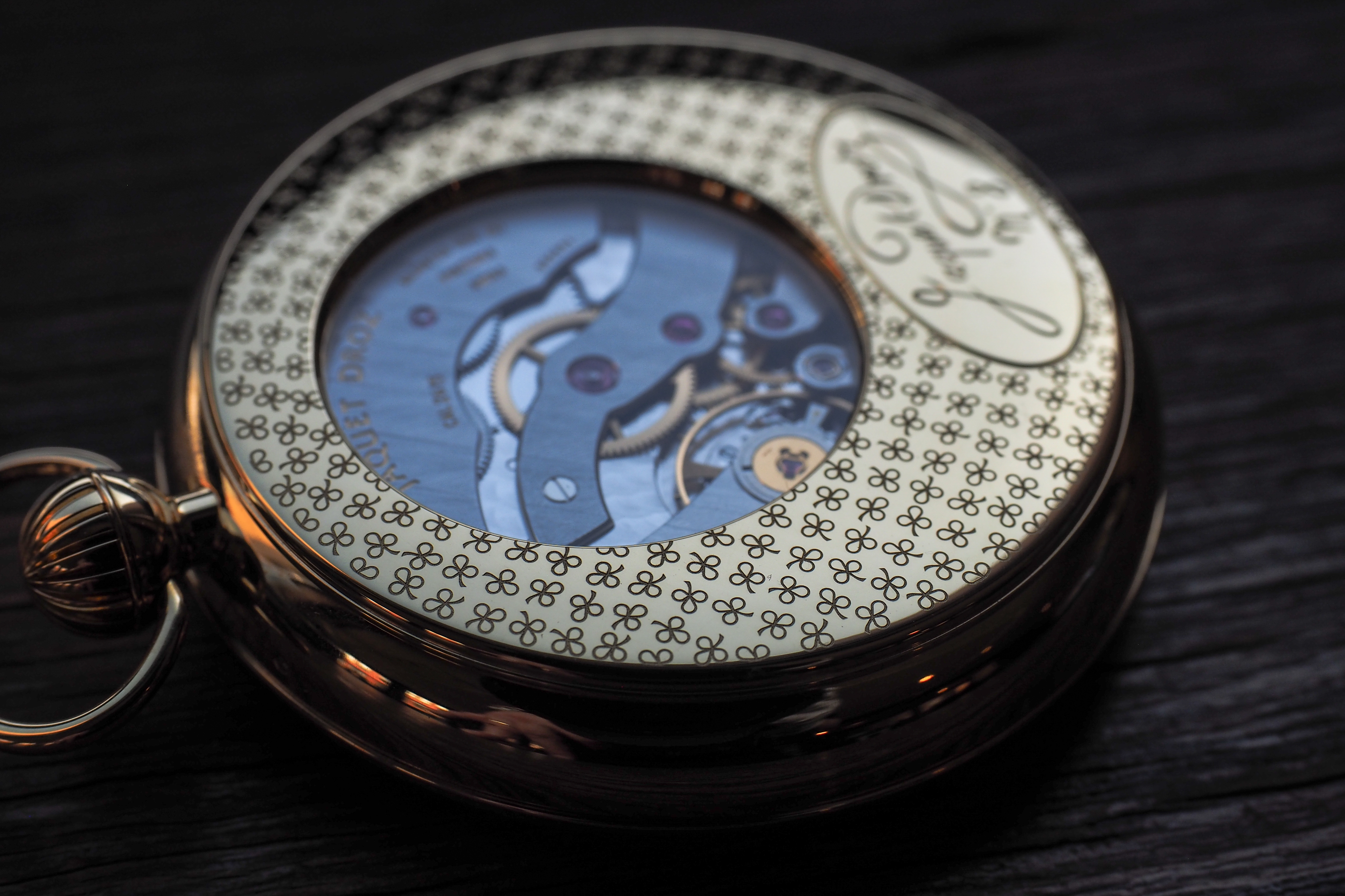 La Montre de Poche Email Ivoire movement, twilight