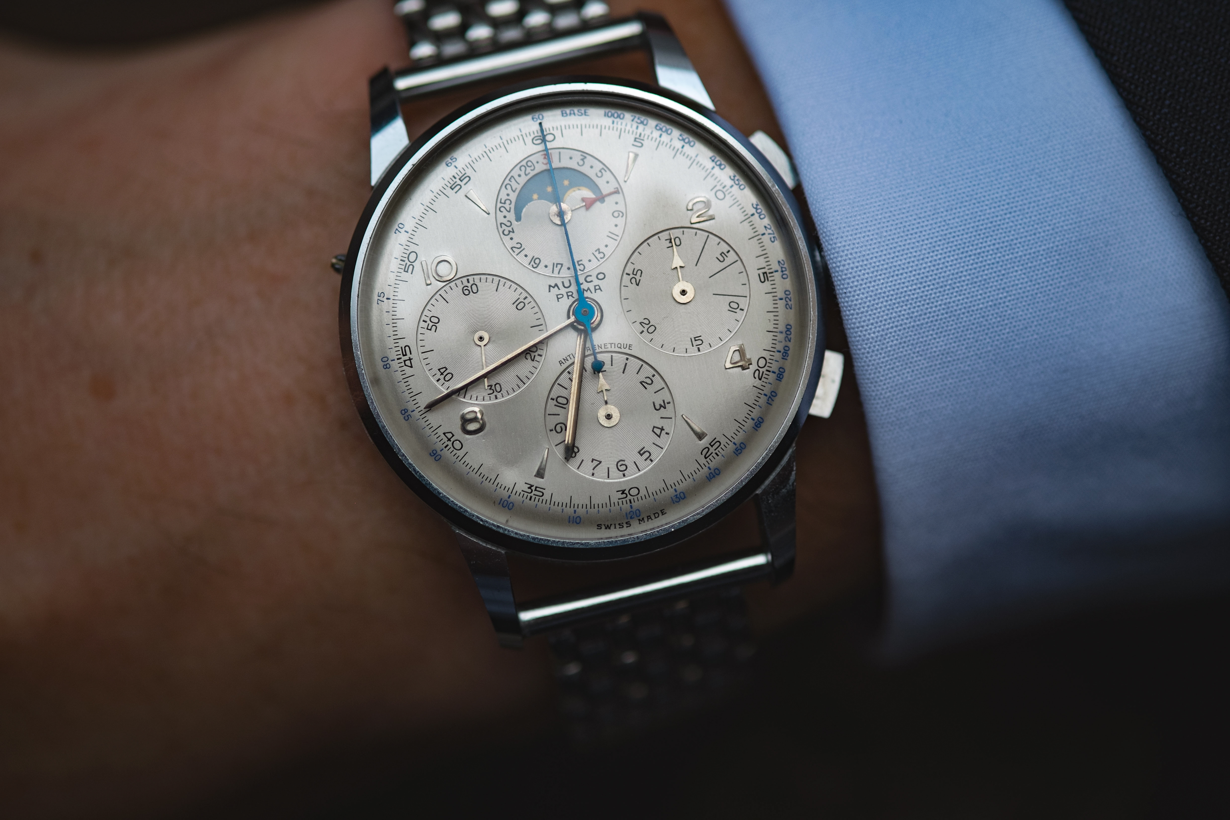 Mulco Chronograph with moonphase, 38mm.