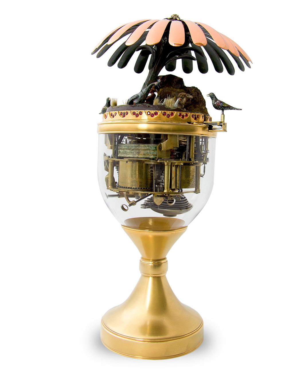 Singing Bird Urn with visible mechanism, 1780.