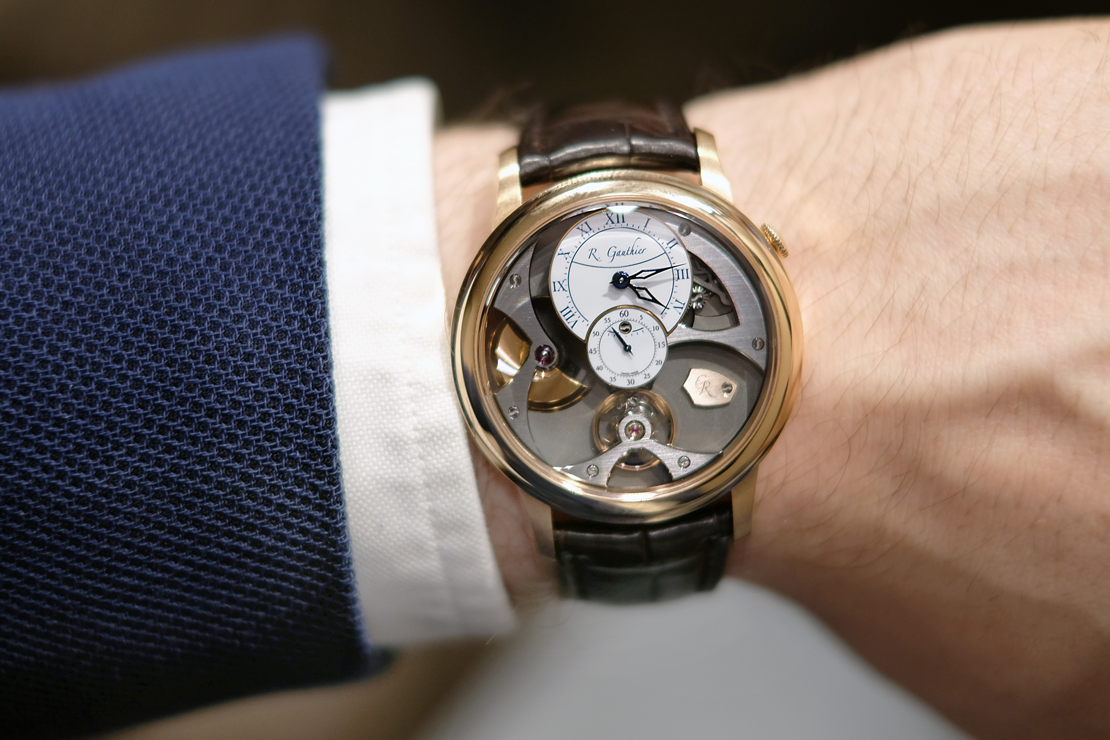 romain gauthier insight micro rotor red gold wristshot