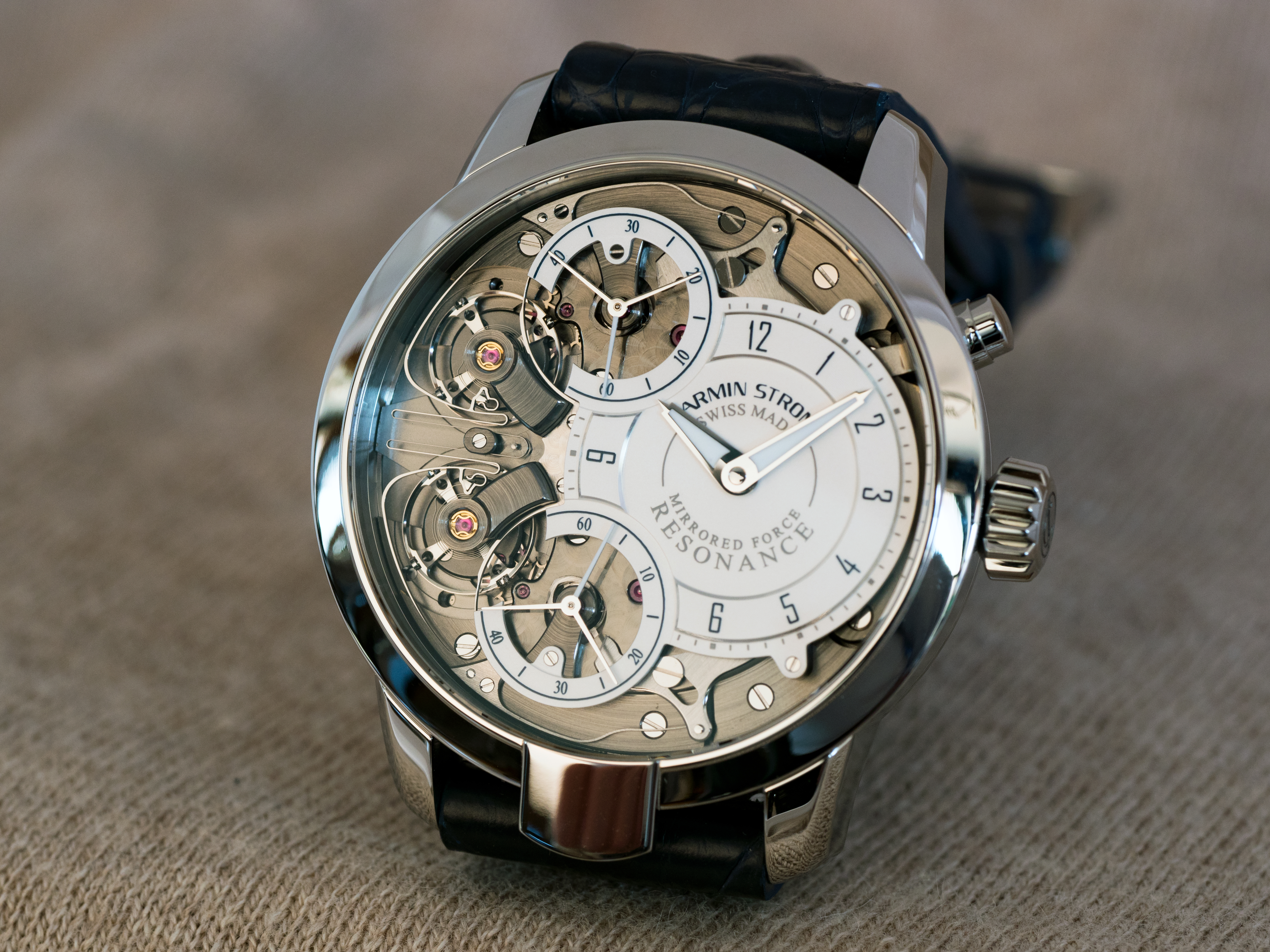 Armin Strom Mirrored Force Resonance "Water" dial closeup