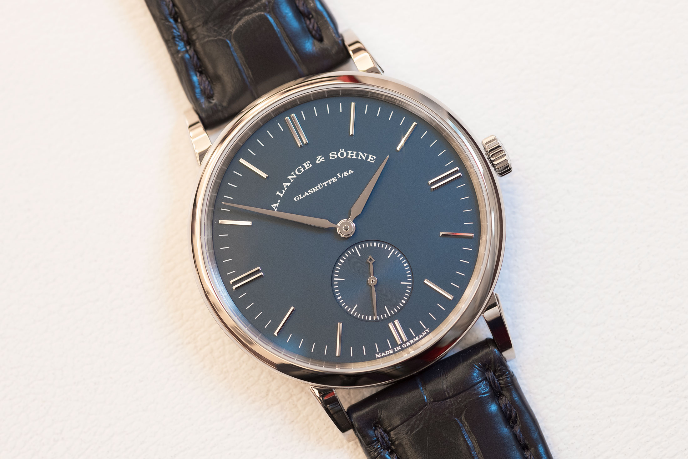 a lange sohne blue dial saxonia
