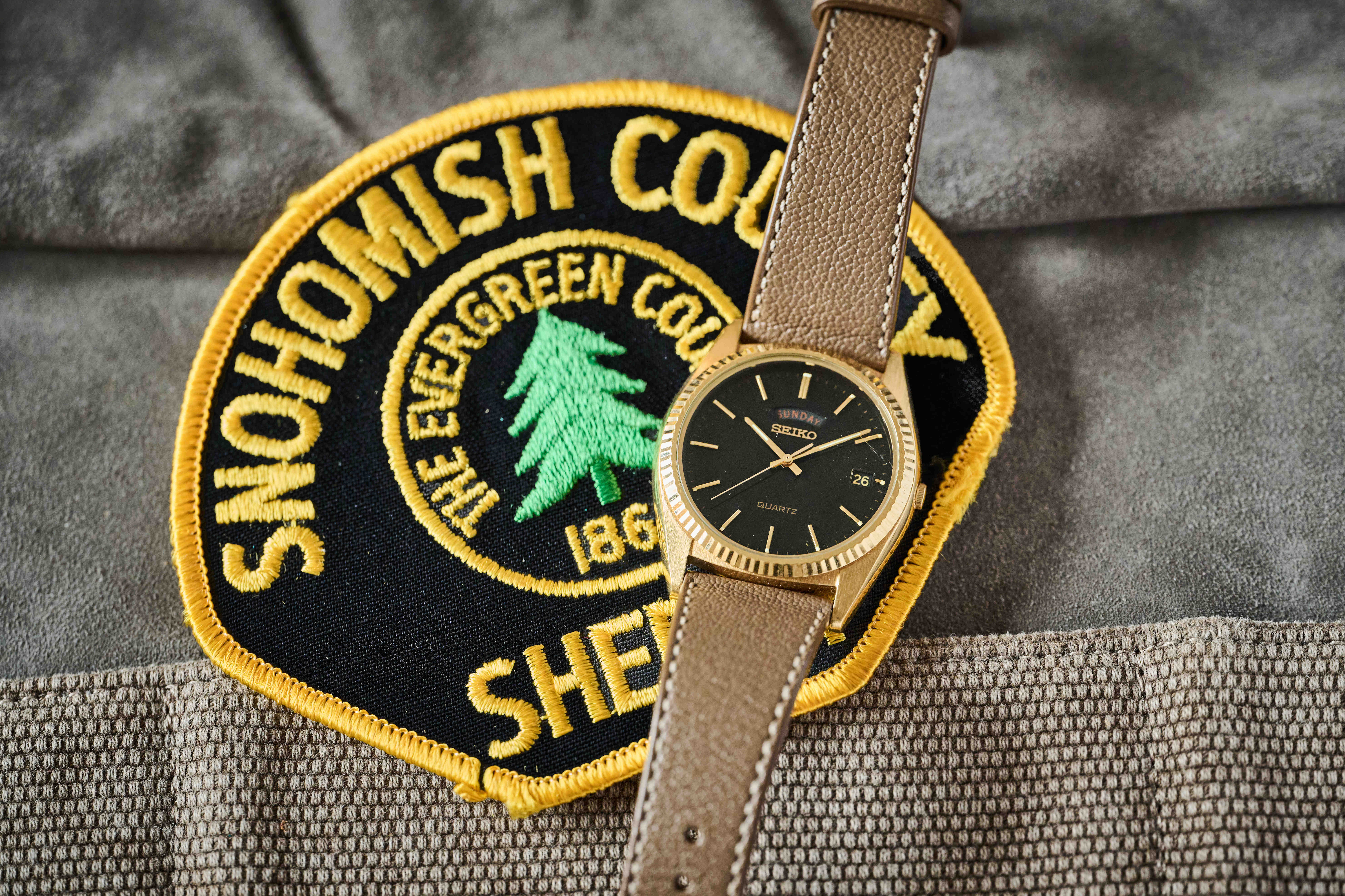 a gold tone seiko dress watch