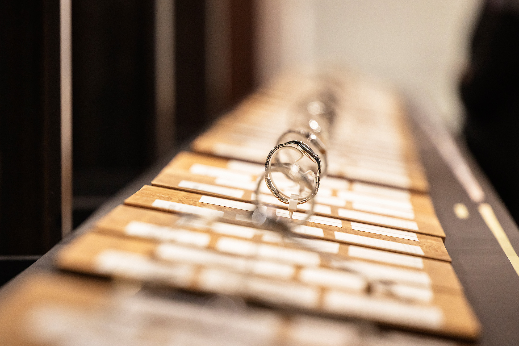 a watch from side profile with very short depth of field
