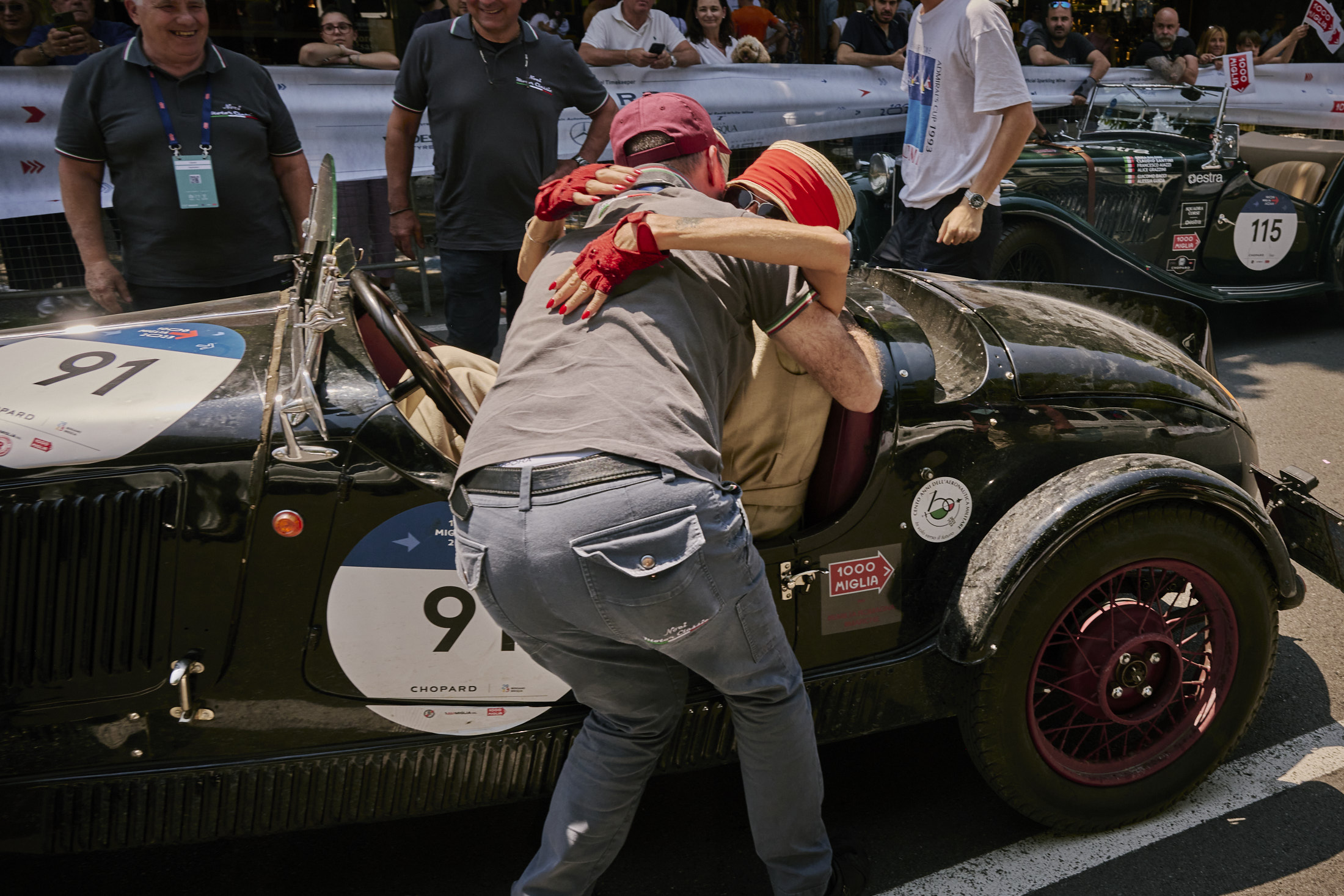 Hug at the end of the race