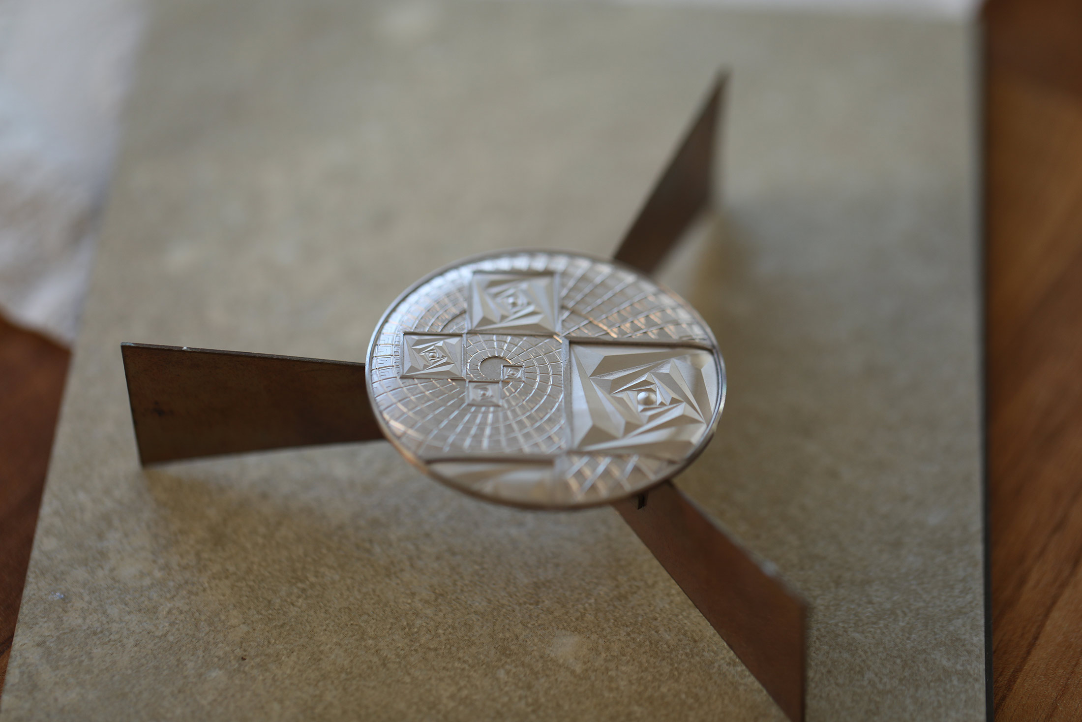 La Rose Carrée pocket watch, engraved dial ready for enamel