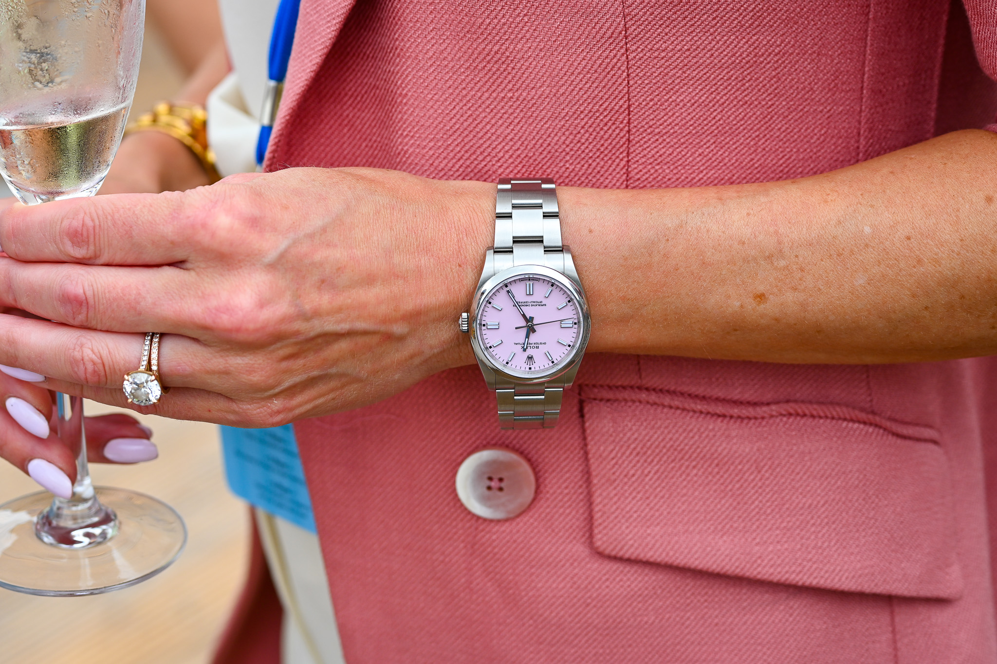 rolex oyster perpetual pink dial
