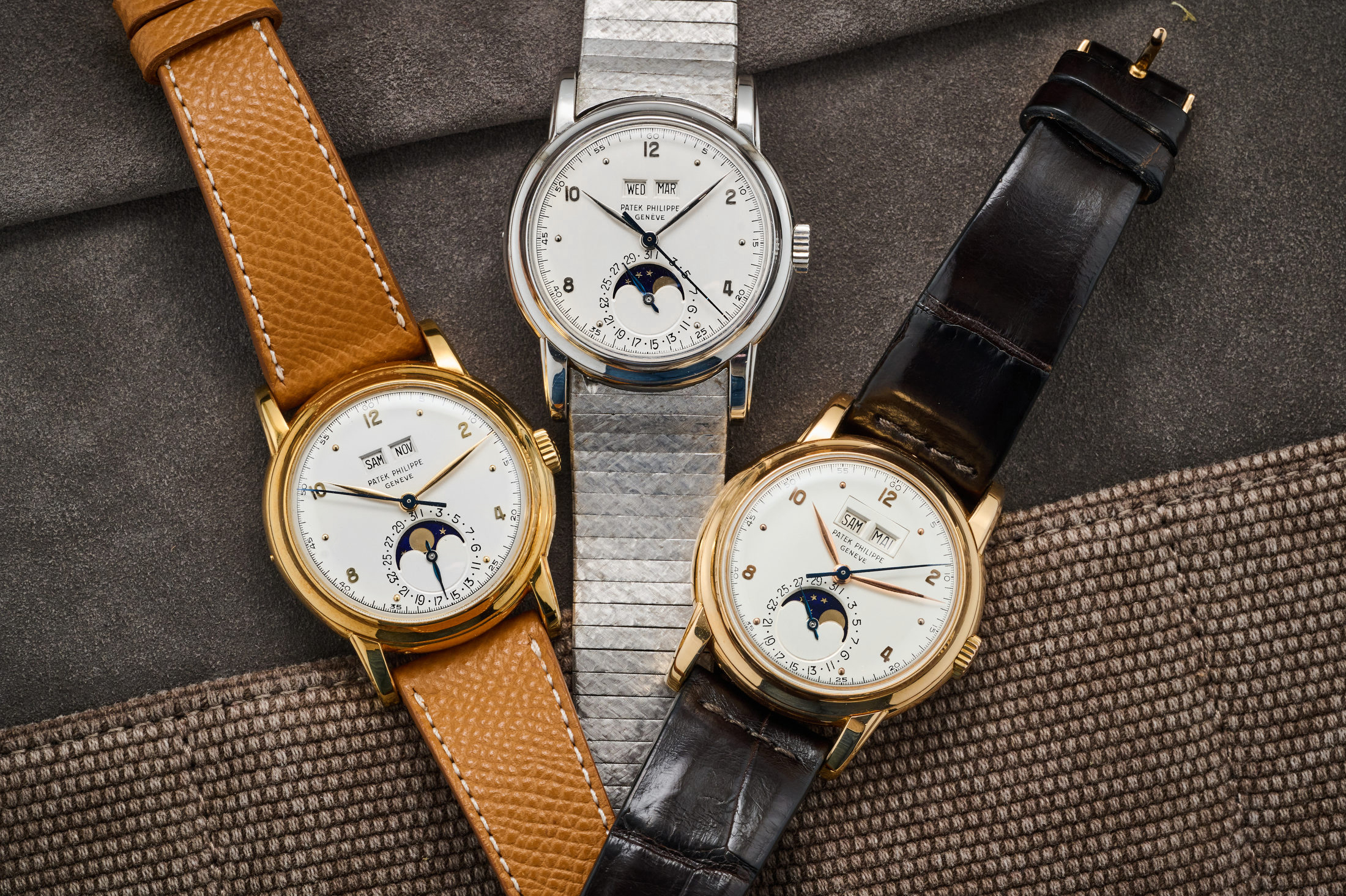 Patek 2497 first series in yellow, white, and rose gold