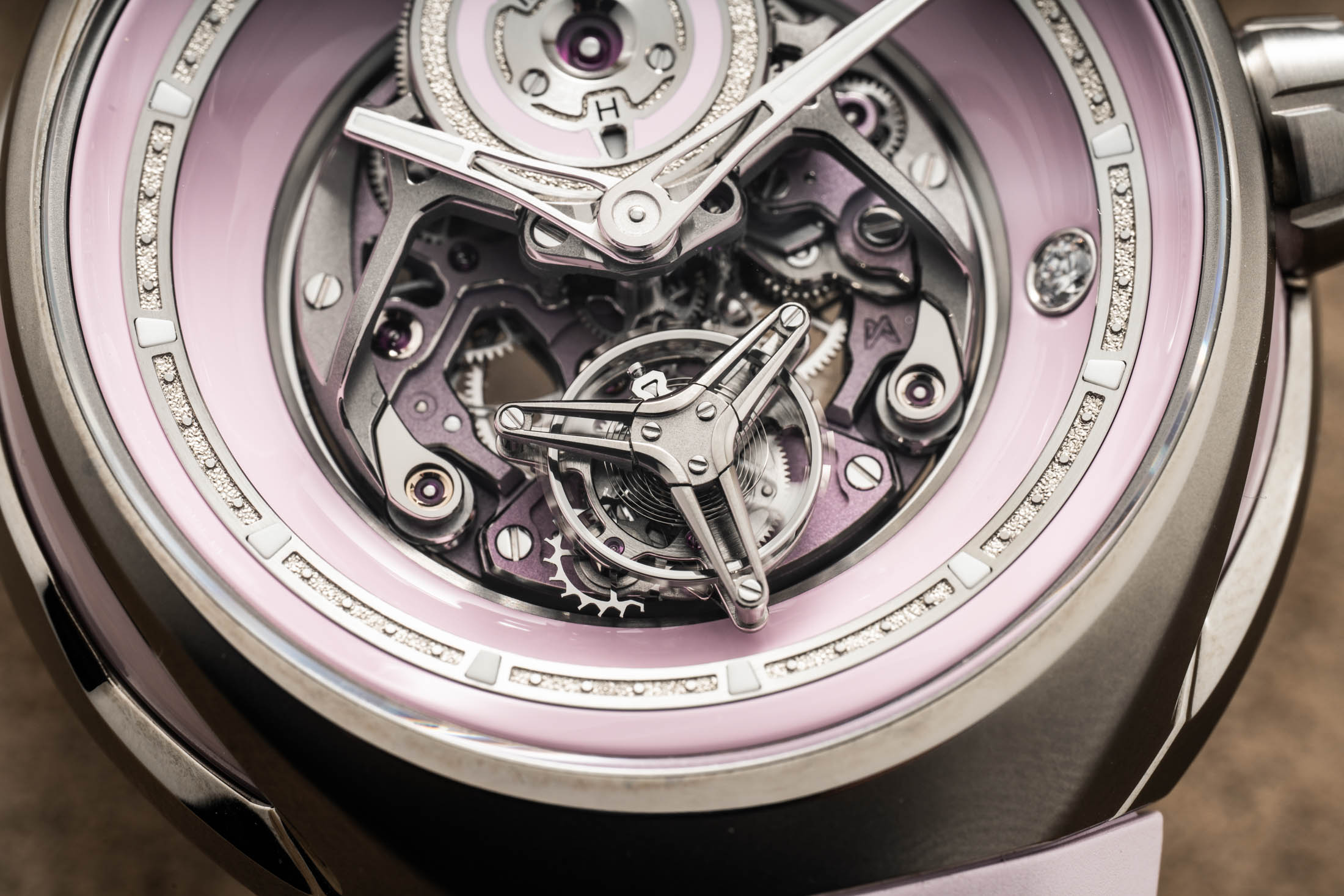 Vanguart Orb Pink Ceramic Flying Tourbillon