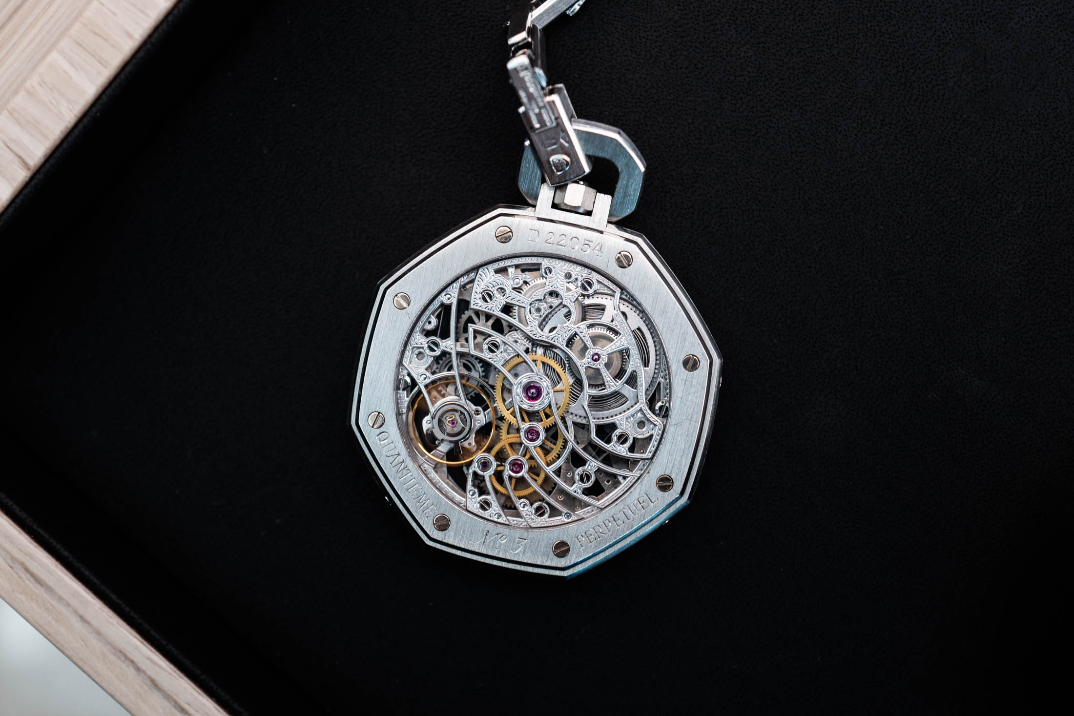Caseback of Royal Oak pocketwatch