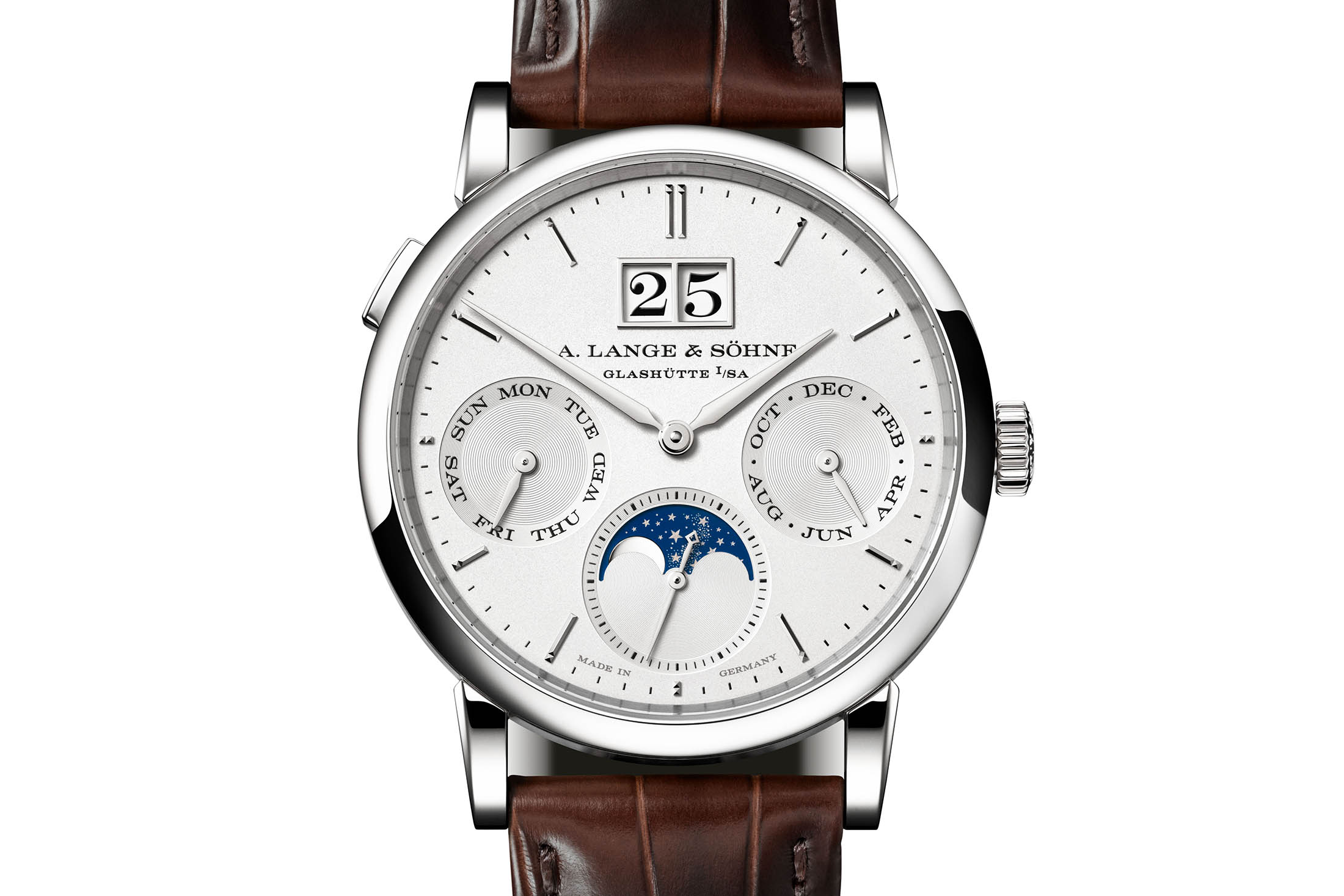 Saxonia Annual Calendar 36mm Soldier White Gold