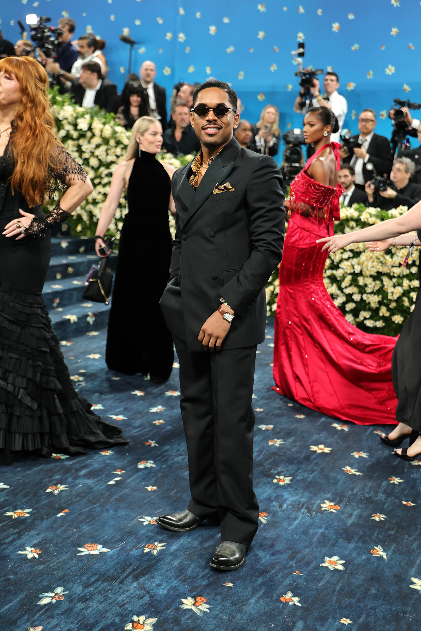 Kelvin Harrison Jr. at the Met Gala wearing a vintage Cartier