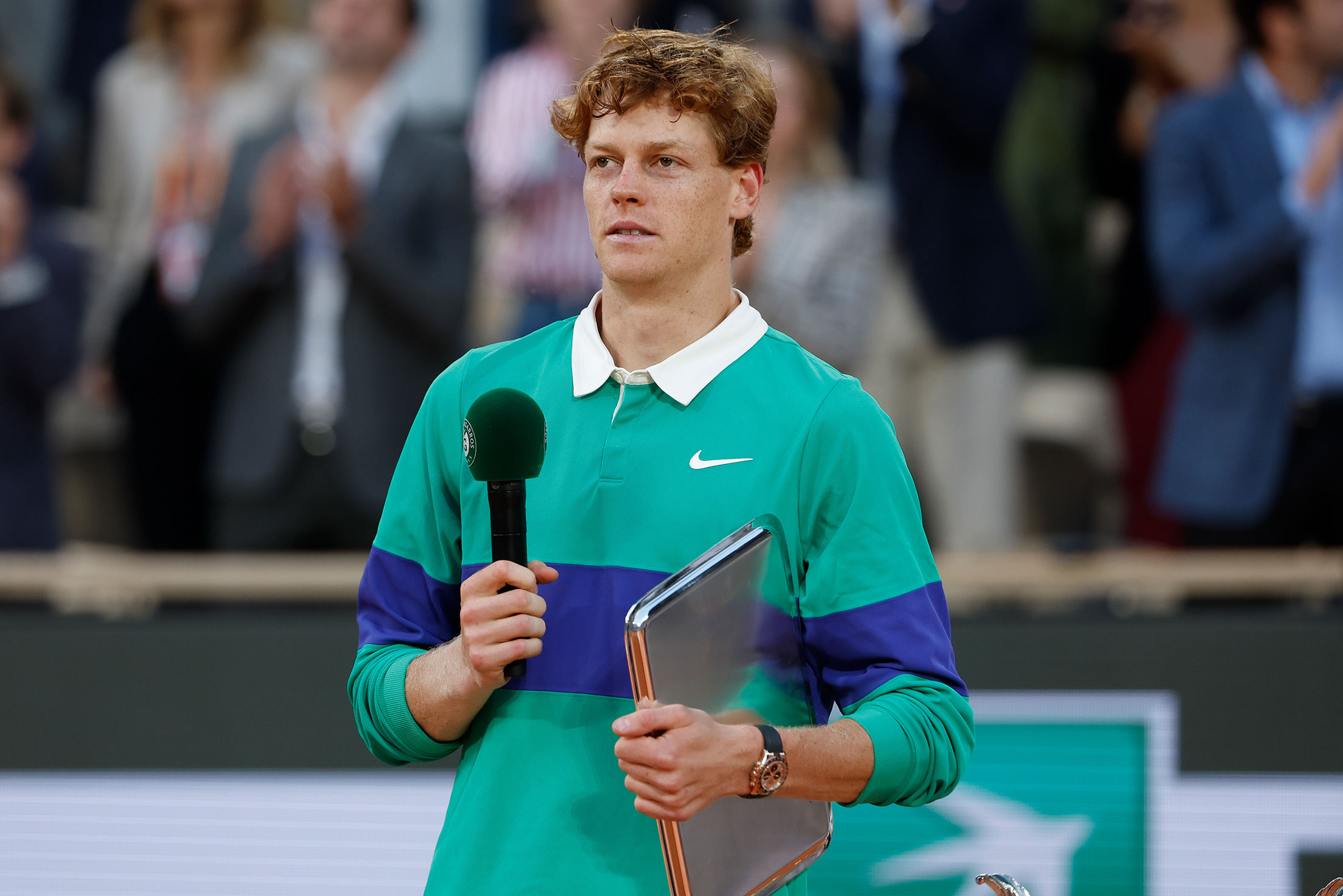 Jannik Sinner wearing a Rolex Daytona Cosmograph