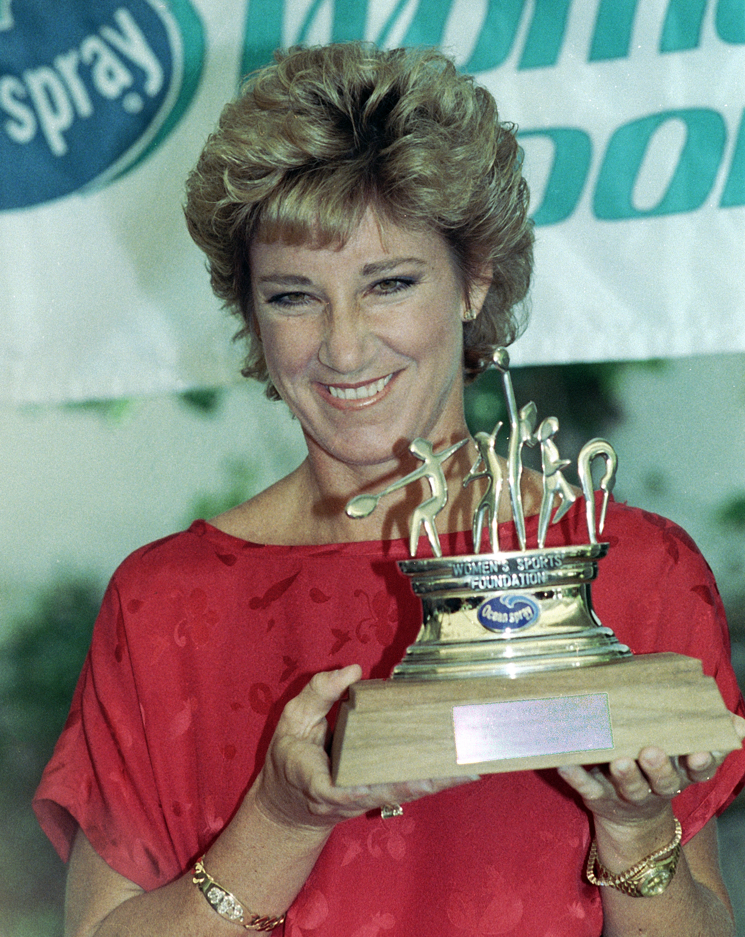 Tennis player Chris Evert Lloyd was honored with being a Top Woman Athlete of the last 25-years in awards ceremony, April 30, 1985 in Los Angeles, California.