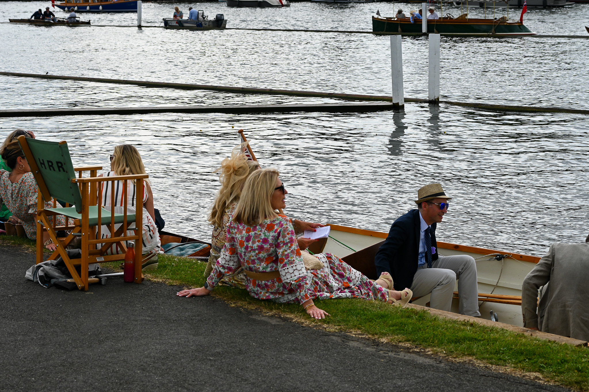 woman watching rowing at henley regatta