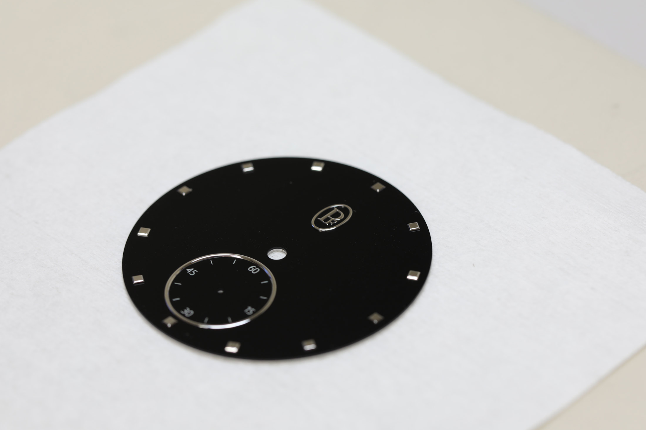 Onyx dial, La Rose Carrée pocket watch