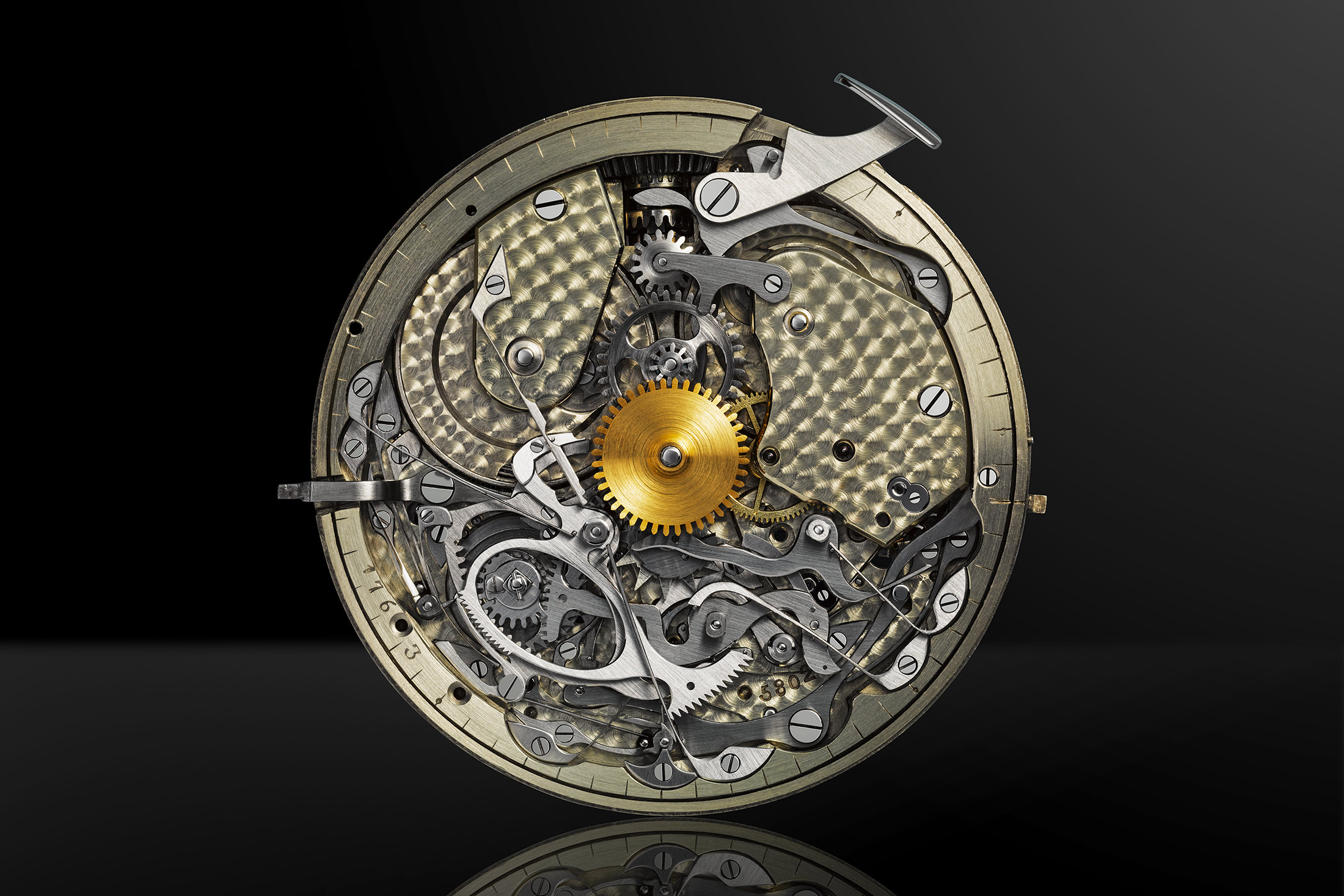 Finished movement, La Rose Carrée pocket watch, dial side