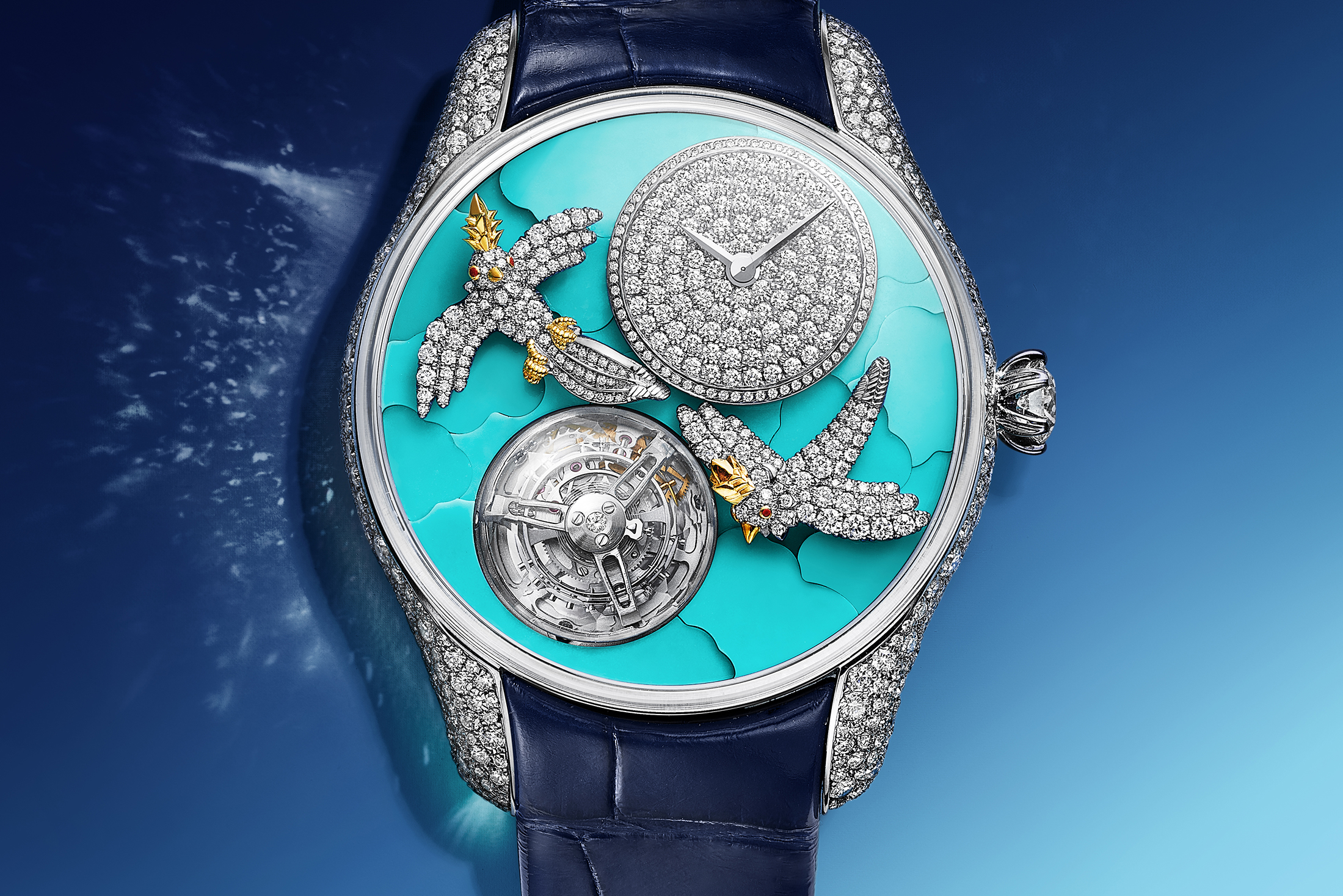 Tiffany Flying Birds On a Rock