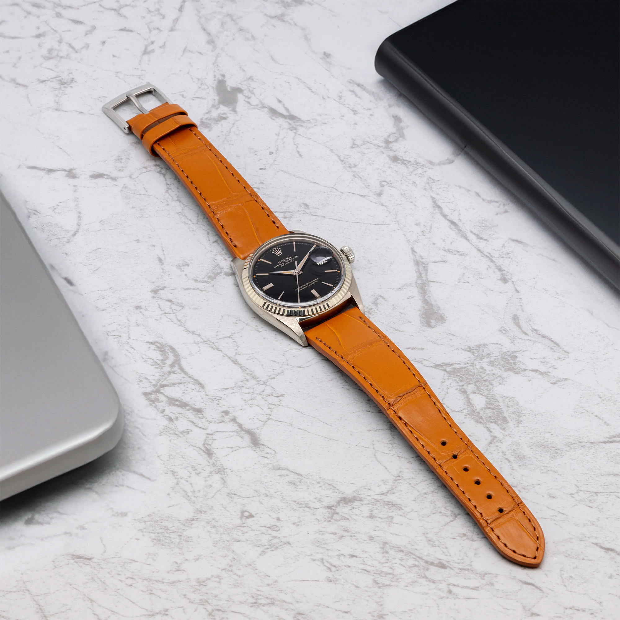 A Rolex Datejust ref. 1601 in white gold