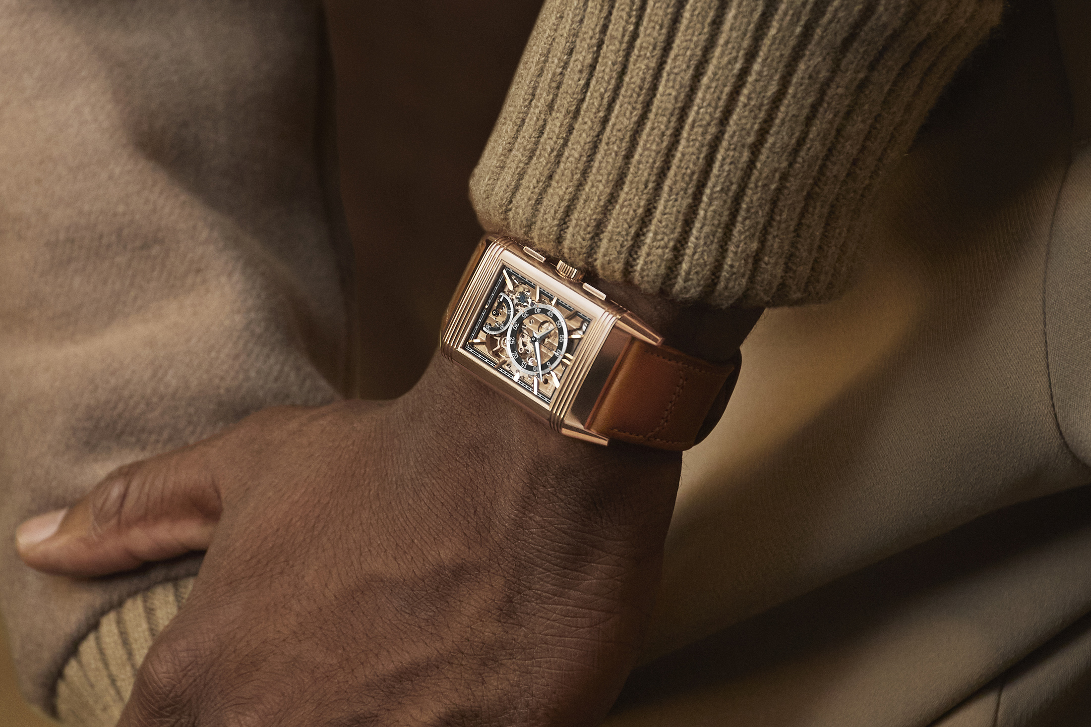 JLC Reverso Chronograph Pink Gold