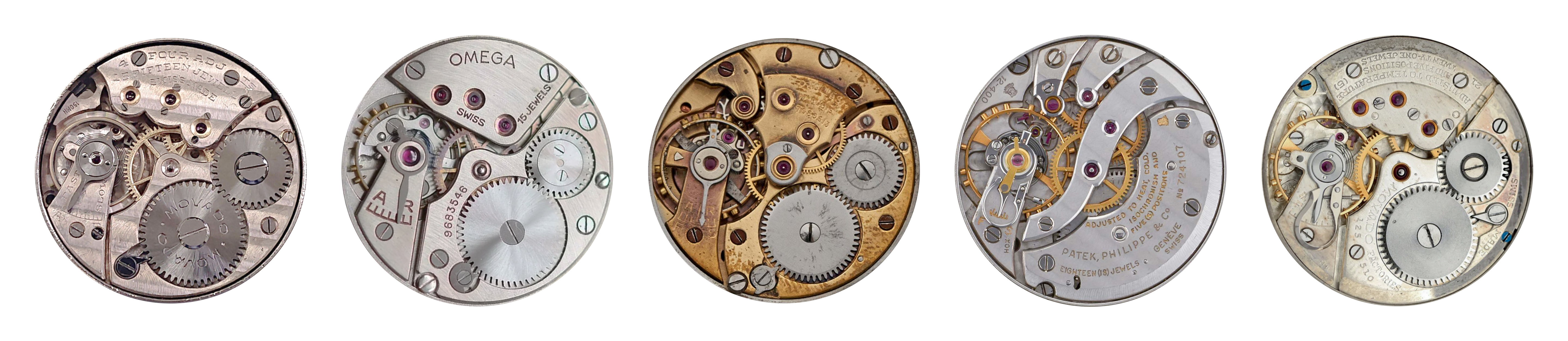 a bunch of vintage movements