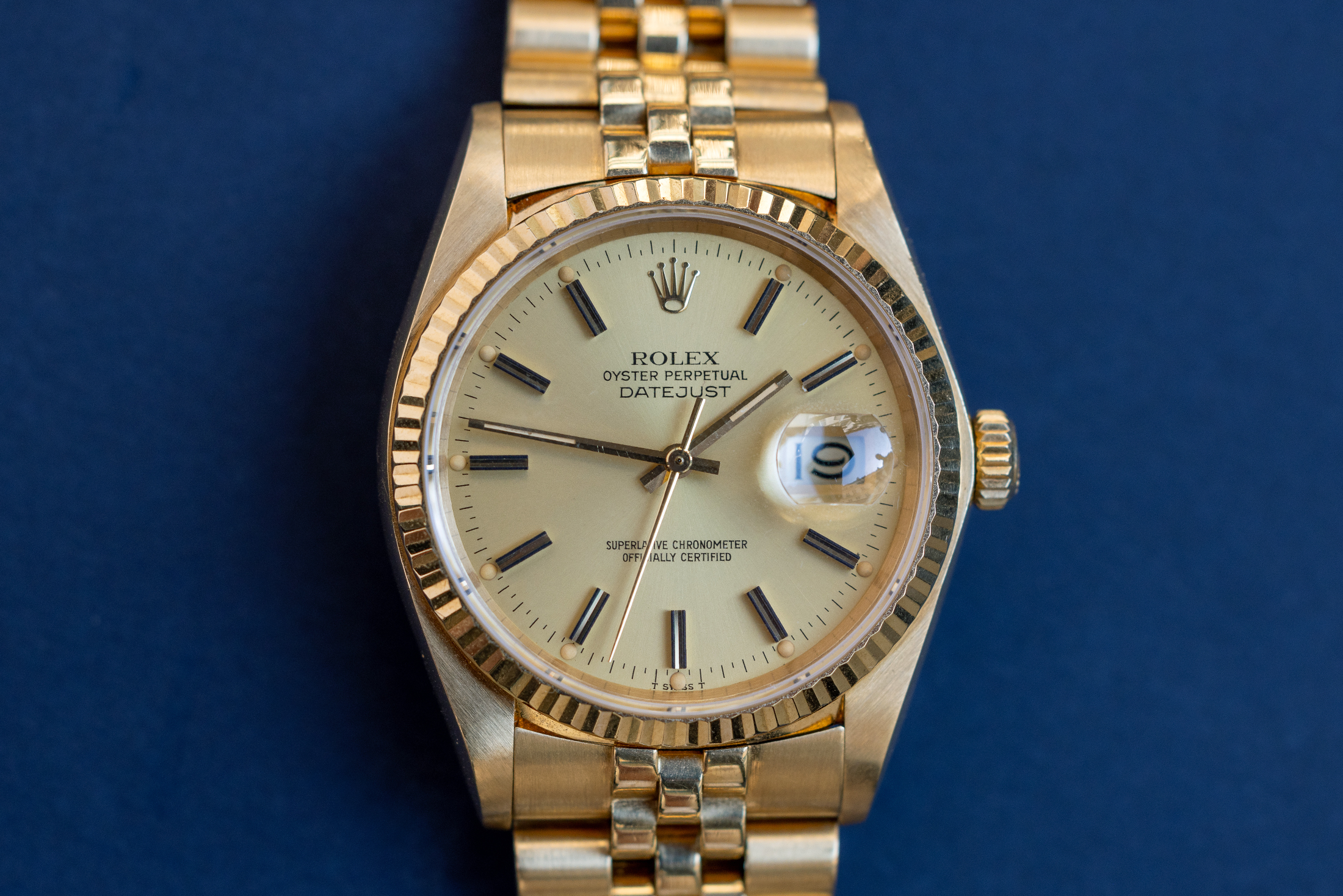 A gold Rolex datejust