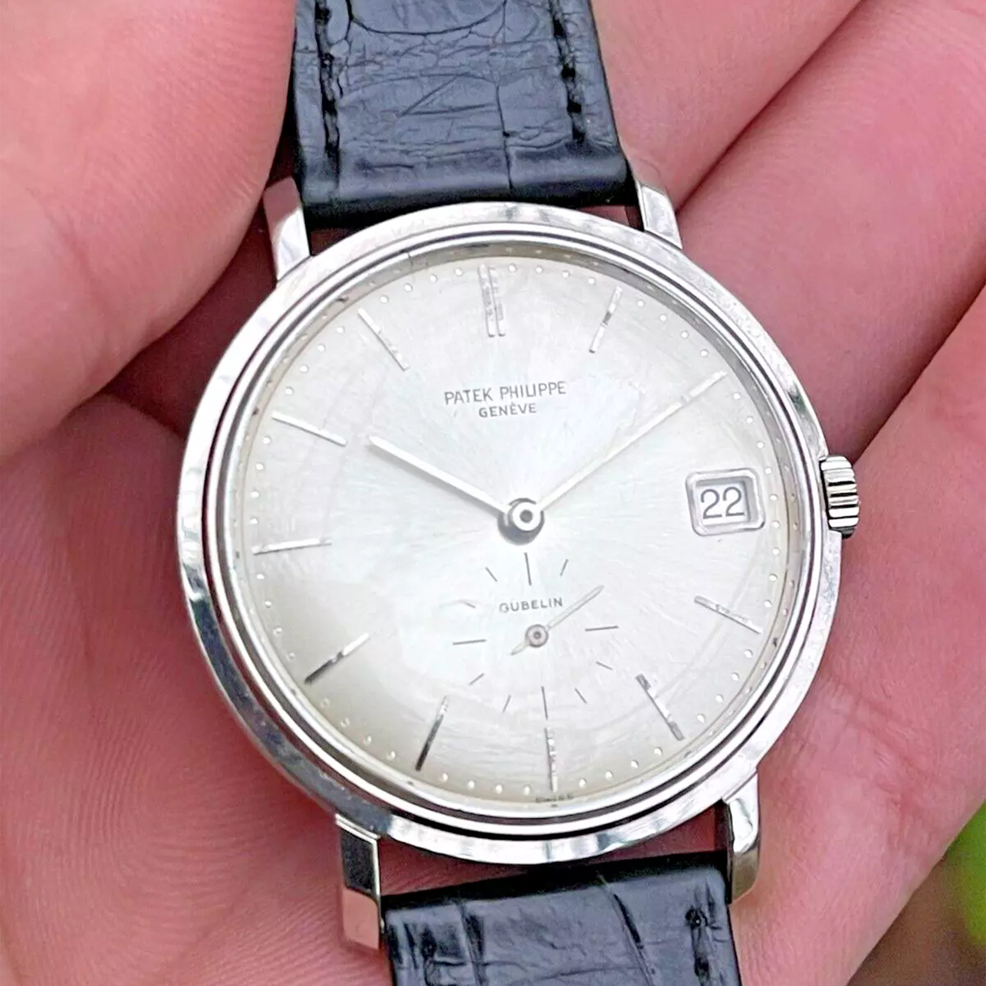 A Patek ref. 3445G Calatrava with Gübelin retailer stamp