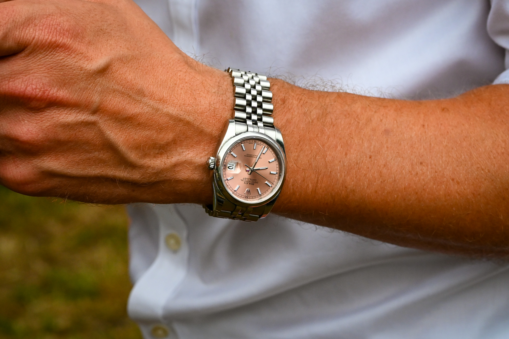 salmon dial rolex oyster perpetual