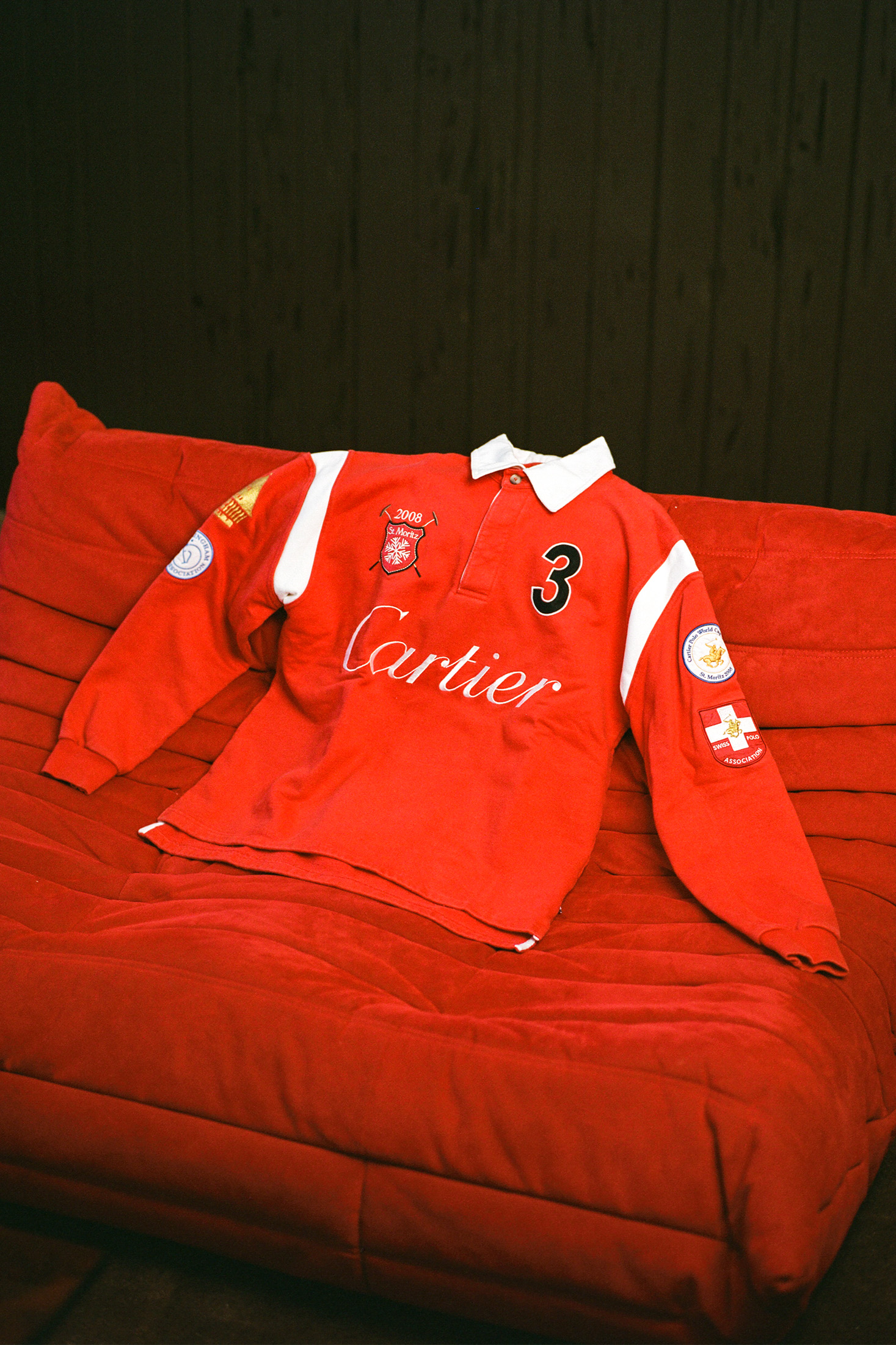 Cartier shirt on Togo couch